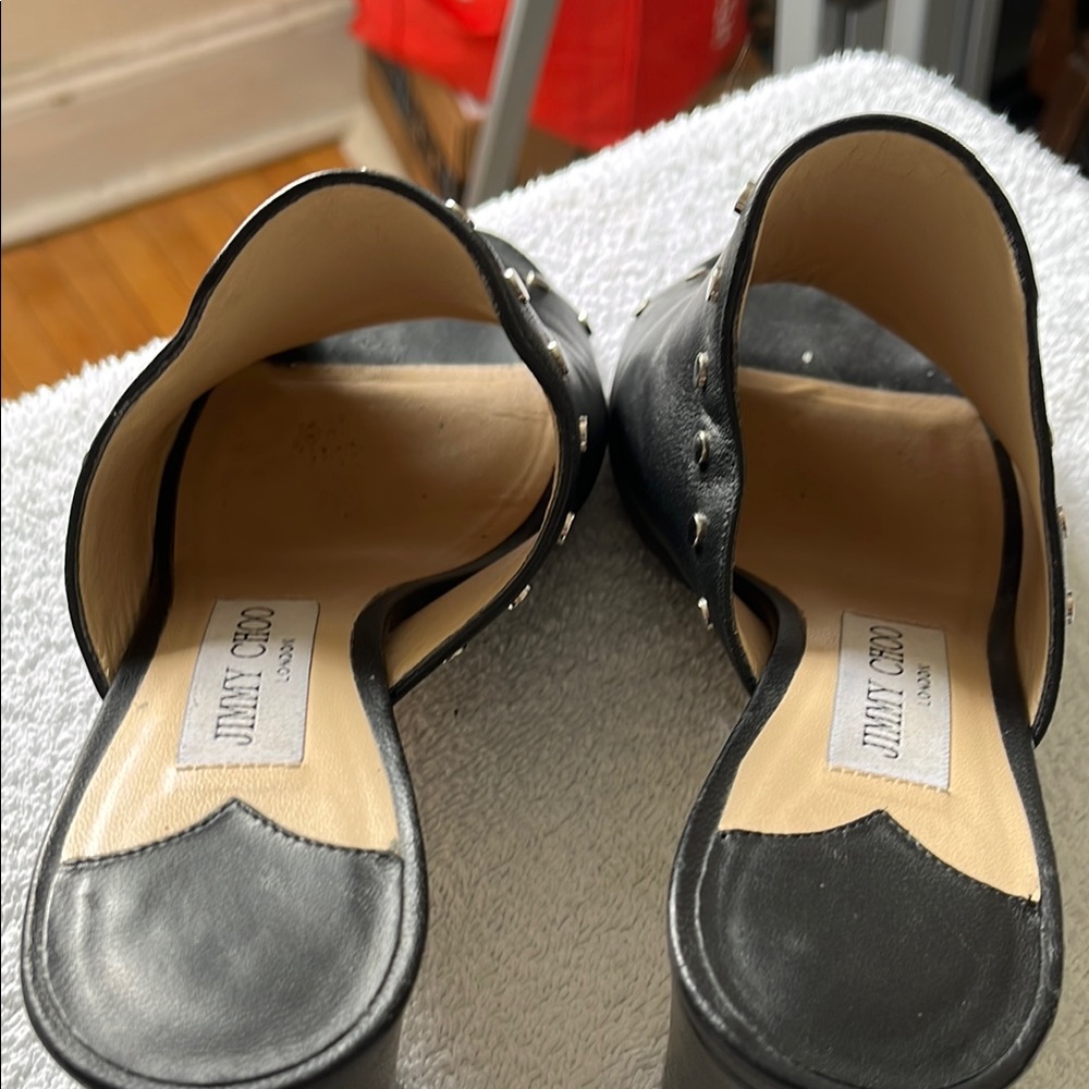 Jimmy Choo Black Studded Women's Shoes sz 38.5/8/8.5 - Picture 2 of 4